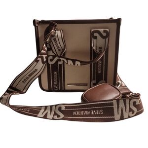 Steve Madden BWebber Brown and Cream Crossbody Bag